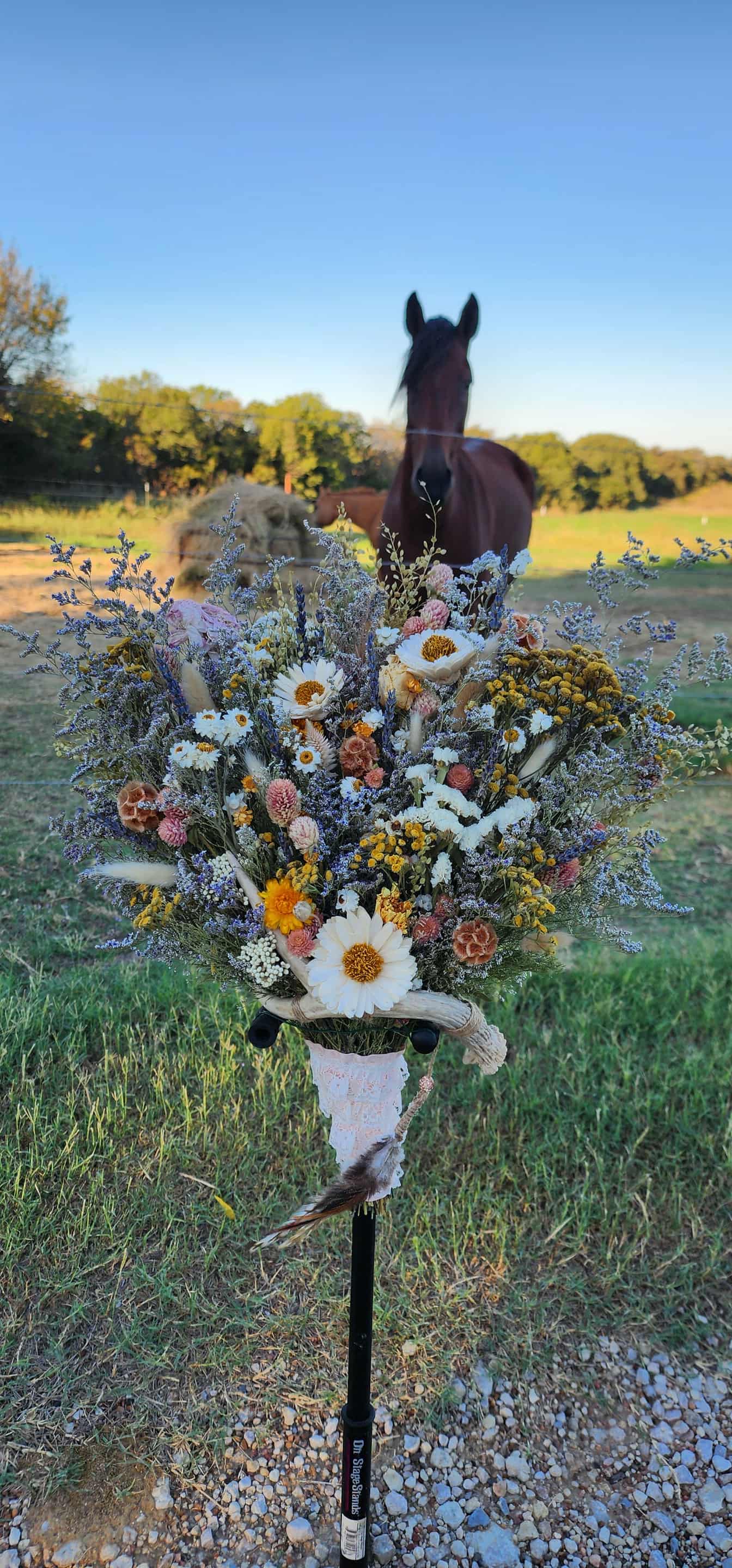 Spring Wildflower Bouquet with Real Antler
