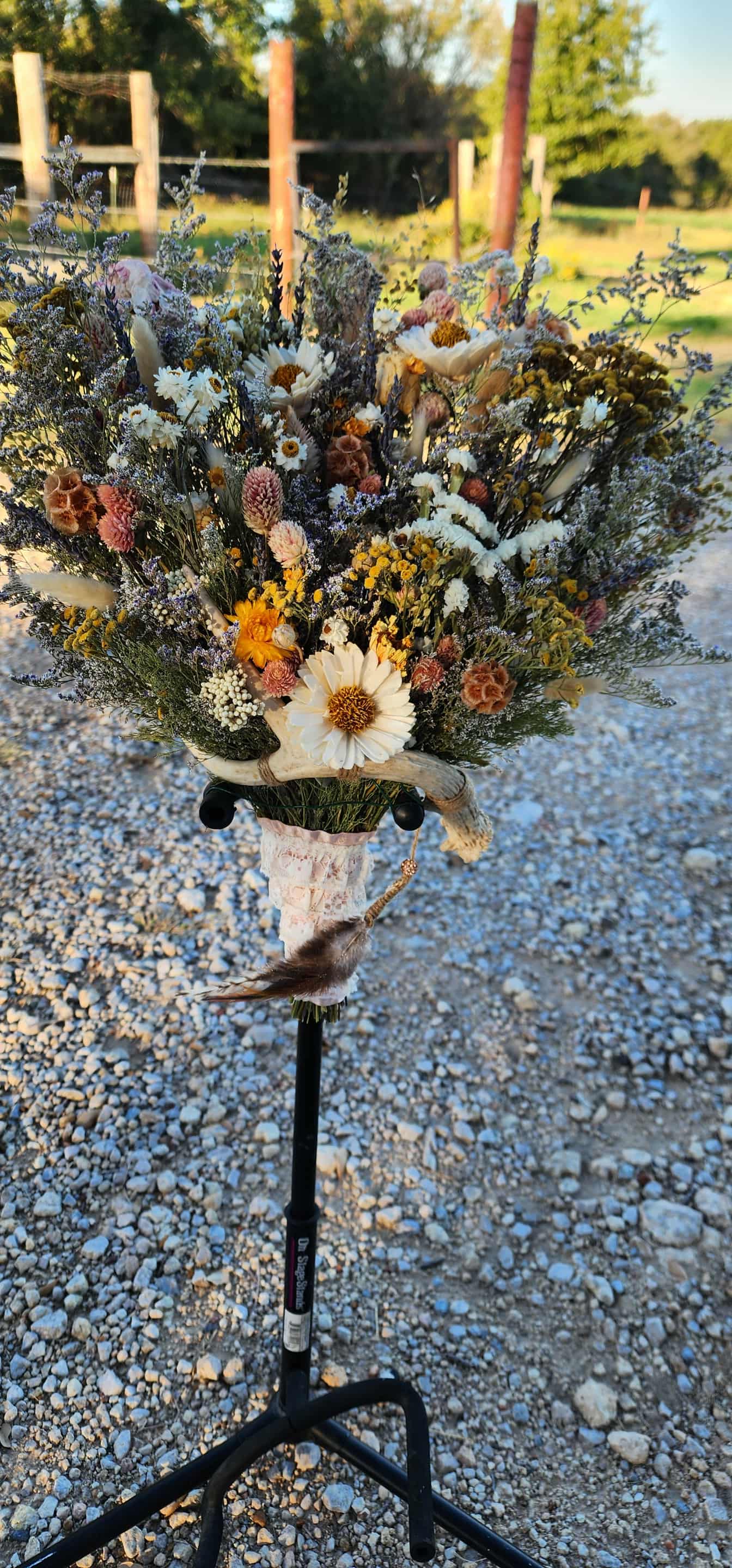 Spring Wildflower Bouquet with Real Antler