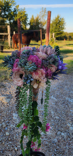 Desert Sunrise Succulent/Cactus Bridal Bouquet (Peach, Pink, Green, Purple)