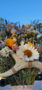 Spring Wildflower Bouquet with Real Antler