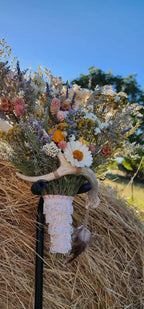 Spring Wildflower Bouquet with Real Antler