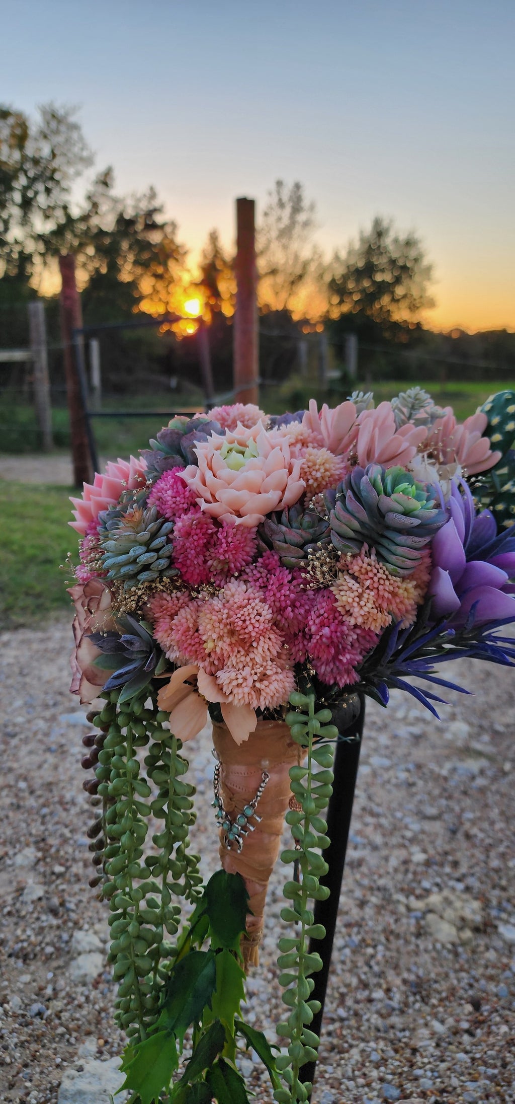 Desert Sunrise Succulent/Cactus Bridal Bouquet (Peach, Pink, Green, Purple)