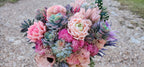 Desert Sunrise Succulent/Cactus Bridal Bouquet (Peach, Pink, Green, Purple)